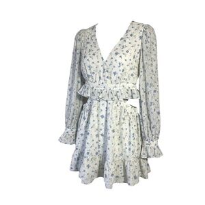 Floral Blue and White Women's Dress